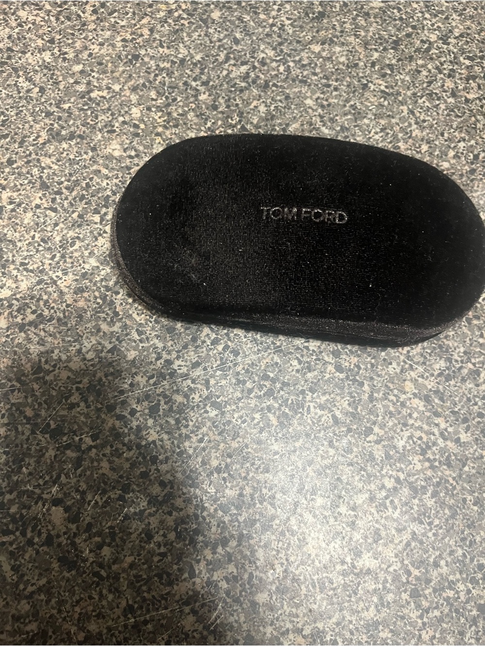 Tom Ford Black Velvet Sunglasses Case with Embossed Logo